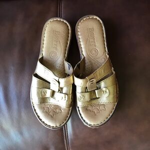 Born Gold Leather Sandals